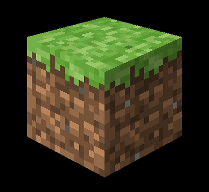 Minecraft Grass Block Texture Rendered in Isometric Pixel Art Style HD wallpaper