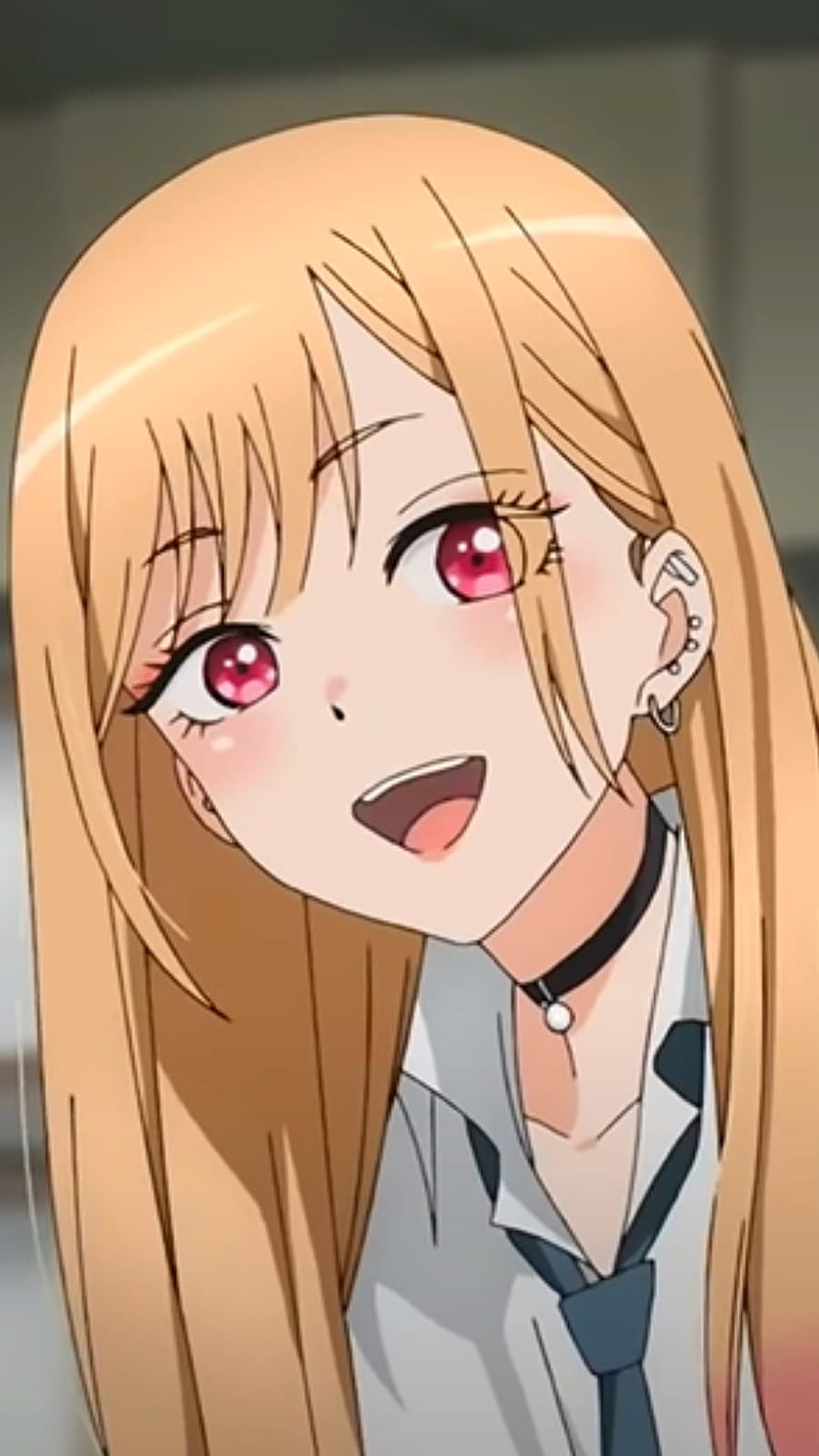 Marin Kitagawa Anime Character Portrait with Blonde Hair and Red Eyes HD phone wallpaper