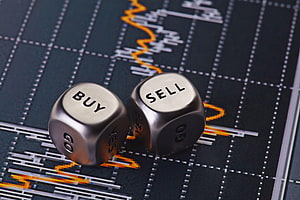 Forex Trading Risk: Buy and Sell Dice on Financial Market Chart HD wallpaper