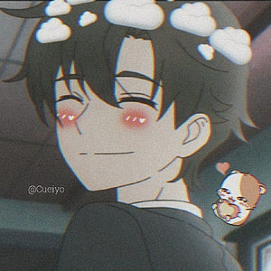 Cute Anime Boy Profile With Blushing Face And Heart Eyes HD phone wallpaper
