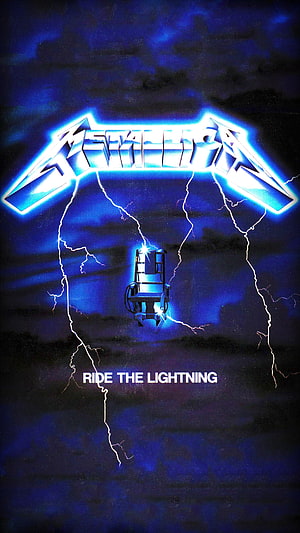 Metallica Ride The Lightning Album Artwork with Electric Chair and Lightning Storm HD phone wallpaper