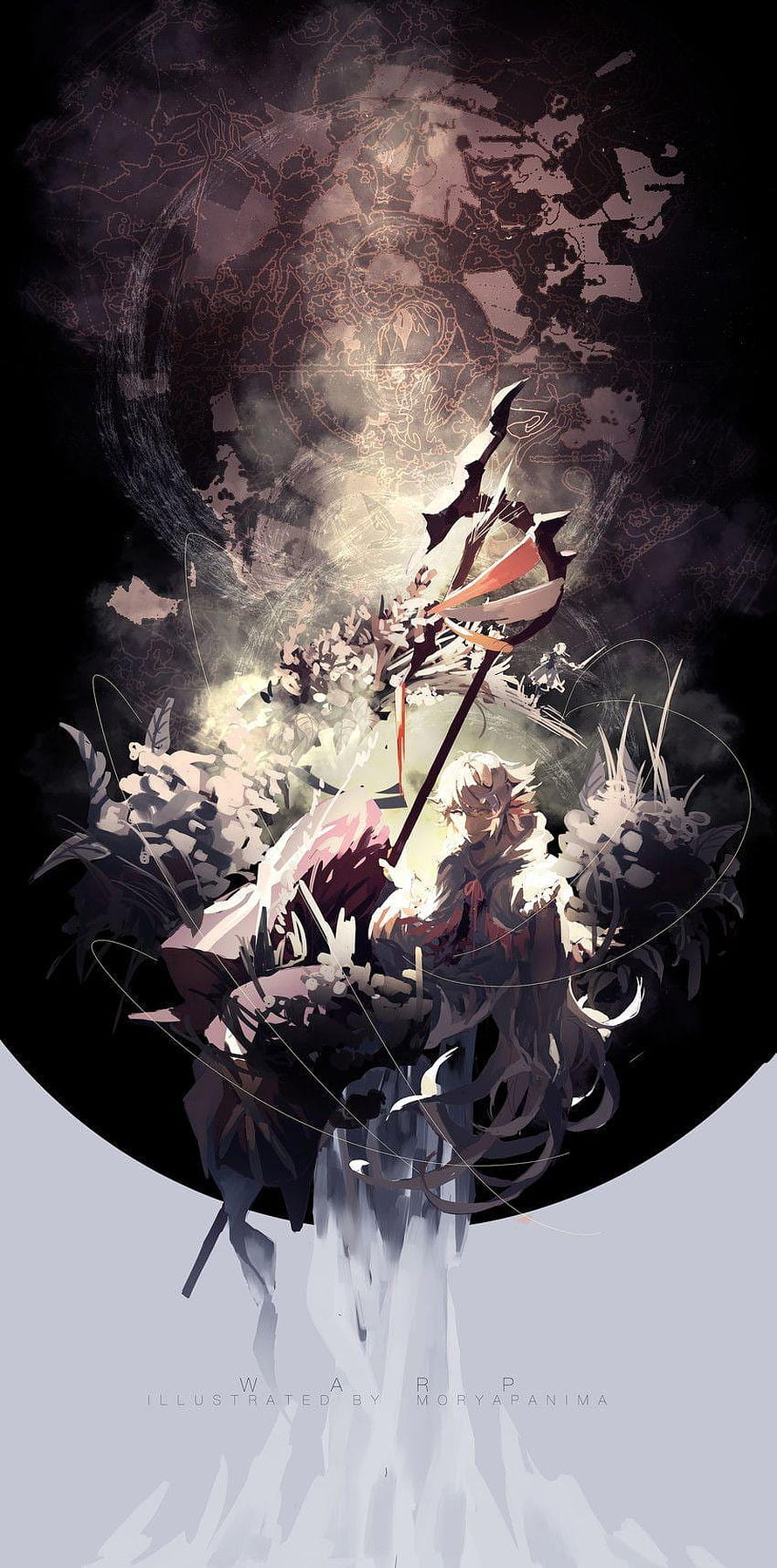 Merlin from Fate Grand Order in Dark Fantasy Illustration with Ornate Staff and Ethereal Glow HD phone wallpaper