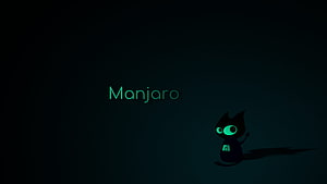 Manjaro Linux Mascot on Dark Background with Teal Glow and Minimalist Design HD wallpaper
