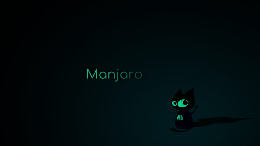Manjaro Linux Mascot on Dark Background with Teal Glow and Minimalist Design HD wallpaper