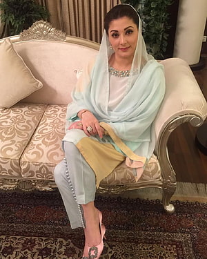Maryam Nawaz Sharif in Elegant Pastel Traditional Attire and Headscarf HD phone wallpaper