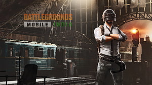 Battlegrounds Mobile India Soldier Standing in Industrial Train Yard HD wallpaper