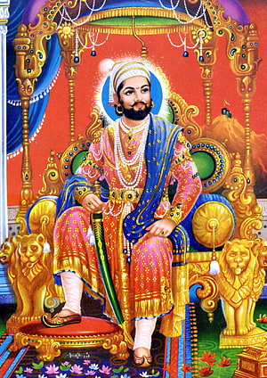 Chhatrapati Shivaji Maharaj Seated on Royal Throne in Traditional Attire HD phone wallpaper