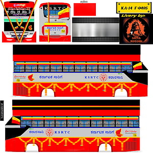 KSRTC Karnataka Suvarna Bus Livery Design Concept with Red and Gold Marigold Accents HD phone wallpaper