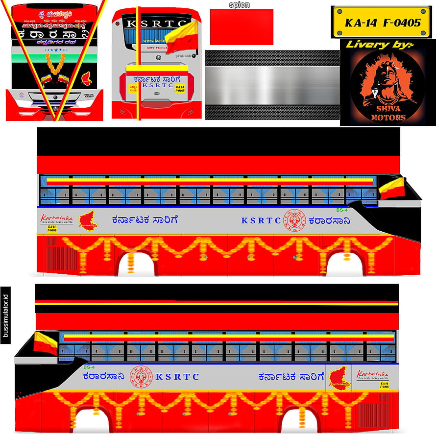 KSRTC Karnataka Suvarna Bus Livery Design Concept with Red and Gold Marigold Accents HD phone wallpaper