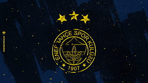 Fenerbahce Spor Kulubu Emblem With Three Stars On Dark Blue Grunge Background HD wallpaper