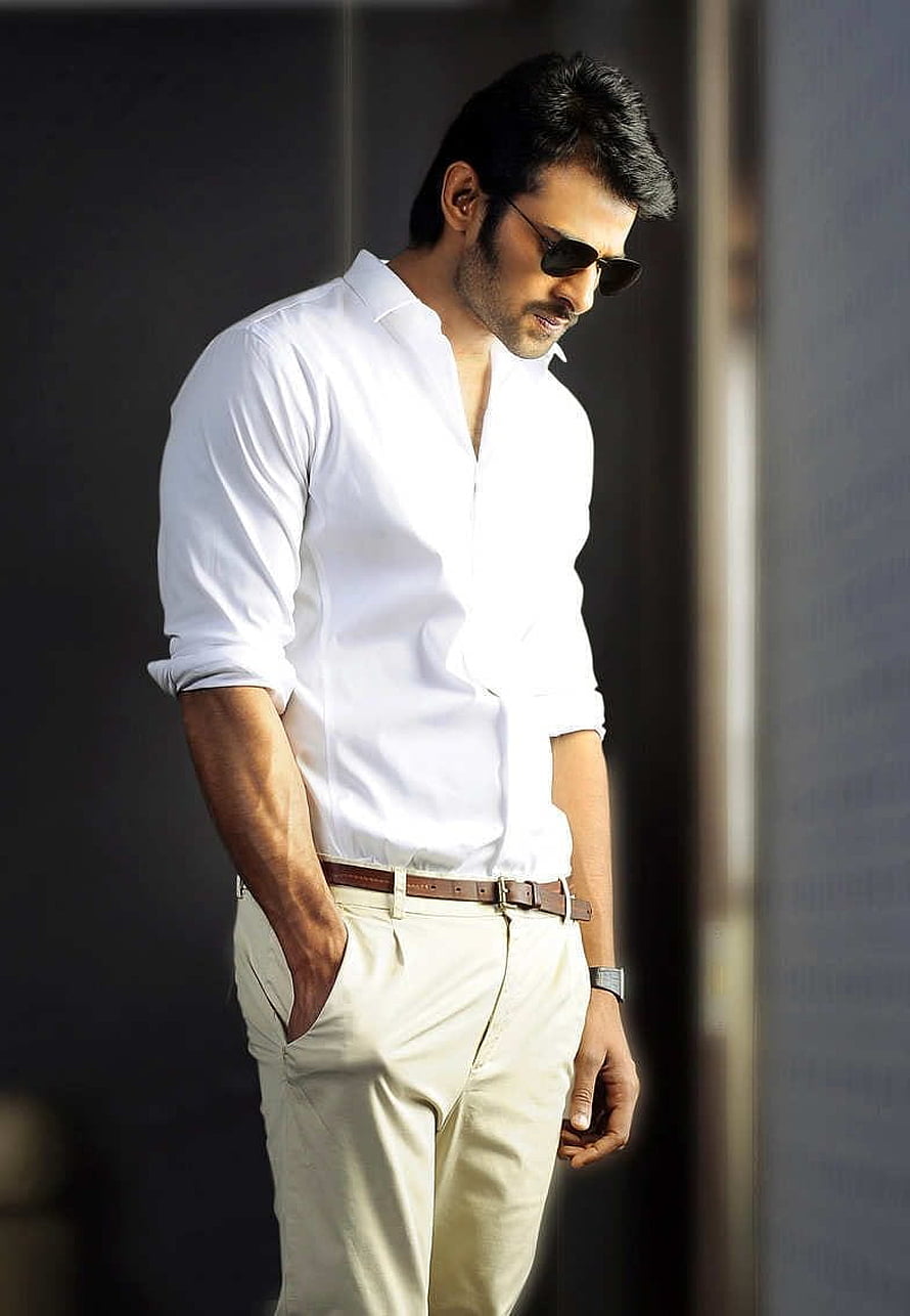 Prabhas in White Shirt and Sunglasses HD phone wallpaper