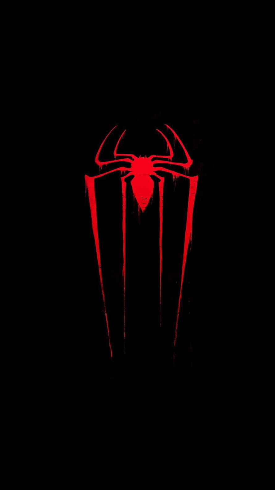 Spider-Man Noir Red Spider Symbol on Black Background, Spiderman Logo Amoled, amoled neon spider man HD phone wallpaper