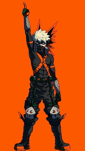Katsuki Bakugou Full Body Character Art in My Hero Academia HD phone wallpaper