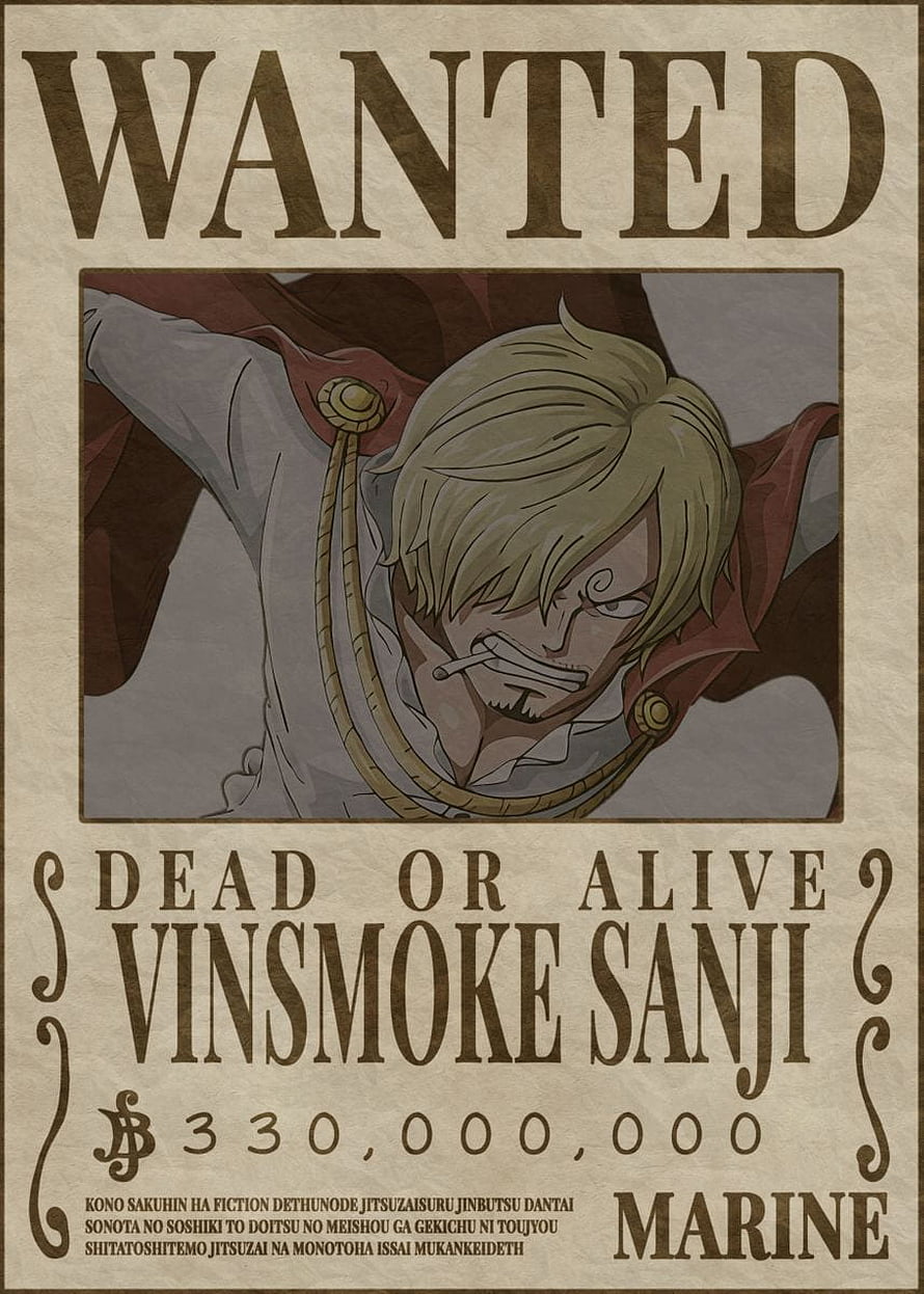 Vinsmoke Sanji Wanted Poster from One Piece with Marine Bounty HD phone wallpaper