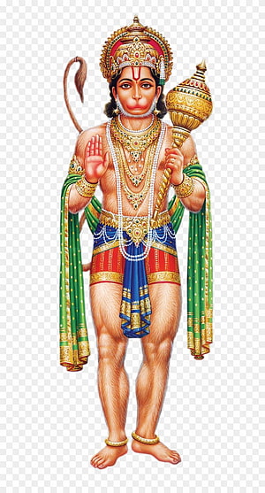 Anjaneya Swamy Hindu Deity Illustration with Gada and Abhaya Mudra HD phone wallpaper