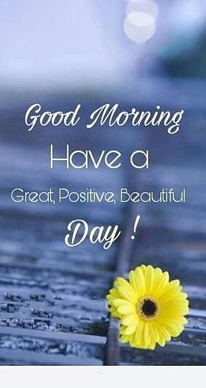Good Morning Inspirational Quote with Yellow Flower on Wooden Surface HD phone wallpaper