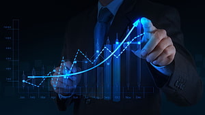 Businessman Analyzing Financial Growth Chart with Rising Arrow, Professional Business Backgrounds posted by Michelle Mercado, online business HD wallpaper