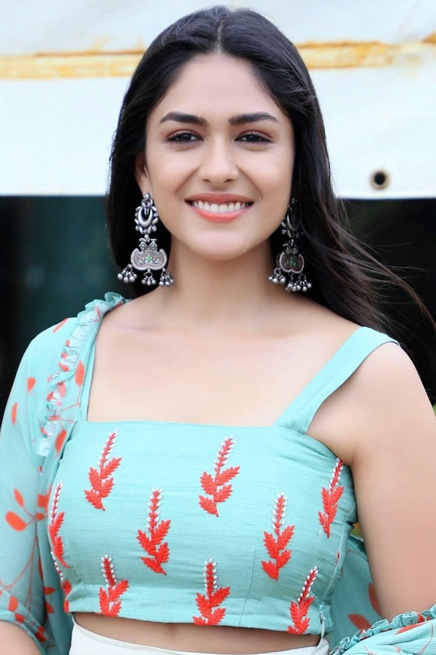 Mrunal Thakur in Mint Green Embroidered Crop Top with Traditional Jhumka Earrings HD phone wallpaper