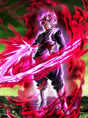 Goku Black Super Saiyan Rose Wielding Pink Energy Blade in Dragon Ball Anime Art HD phone wallpaper