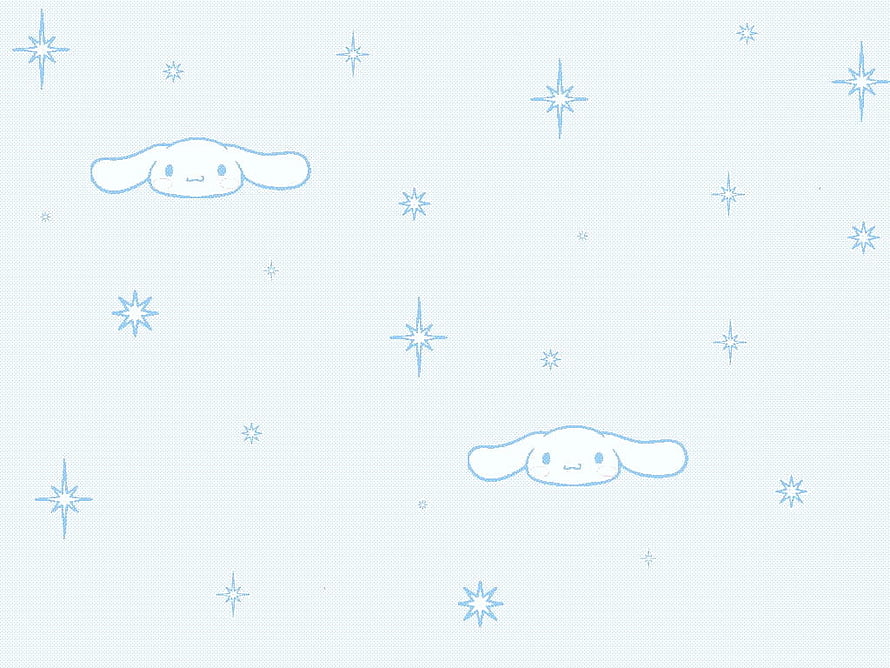 Cinnamoroll Kawaii Character with Star Pattern on Light Blue Background HD wallpaper