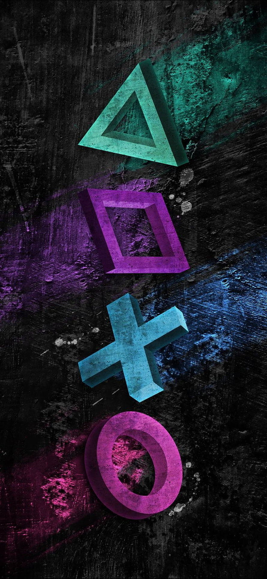 PlayStation Controller Buttons on Dark Grunge Background HD phone wallpaper