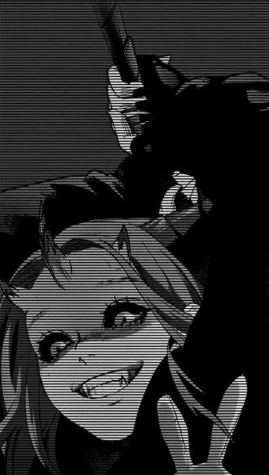 Ale Dark Anime Girl Aesthetic Black and White Manga Illustration HD phone wallpaper
