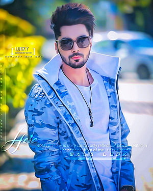 Stylish Man in Blue Camouflage Jacket and Sunglasses with Confident Attitude, Attitude New Attitude New Smart Boy Pic, stylish boy dp HD phone wallpaper