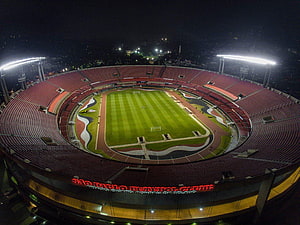Aerial Night View of Morumbi Stadium Home of São Paulo Futebol Clube HD wallpaper