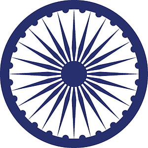 Ashoka Chakra National Emblem Symbol in Deep Navy Blue on White Background HD phone wallpaper
