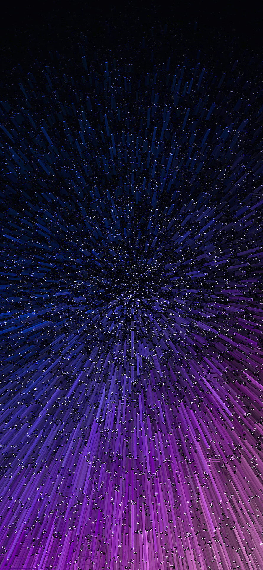 Radiant Purple and Blue Light Streaks Bursting from a Dark Center HD phone wallpaper