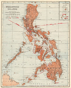 Vintage 1925 Antique Map of the Philippine Islands with Provincial Boundaries HD phone wallpaper