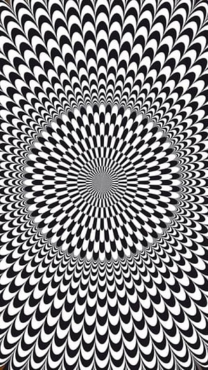 Hypnotic Black and White Radial Optical Illusion Pattern with Mesmerizing Depth Effect HD phone wallpaper