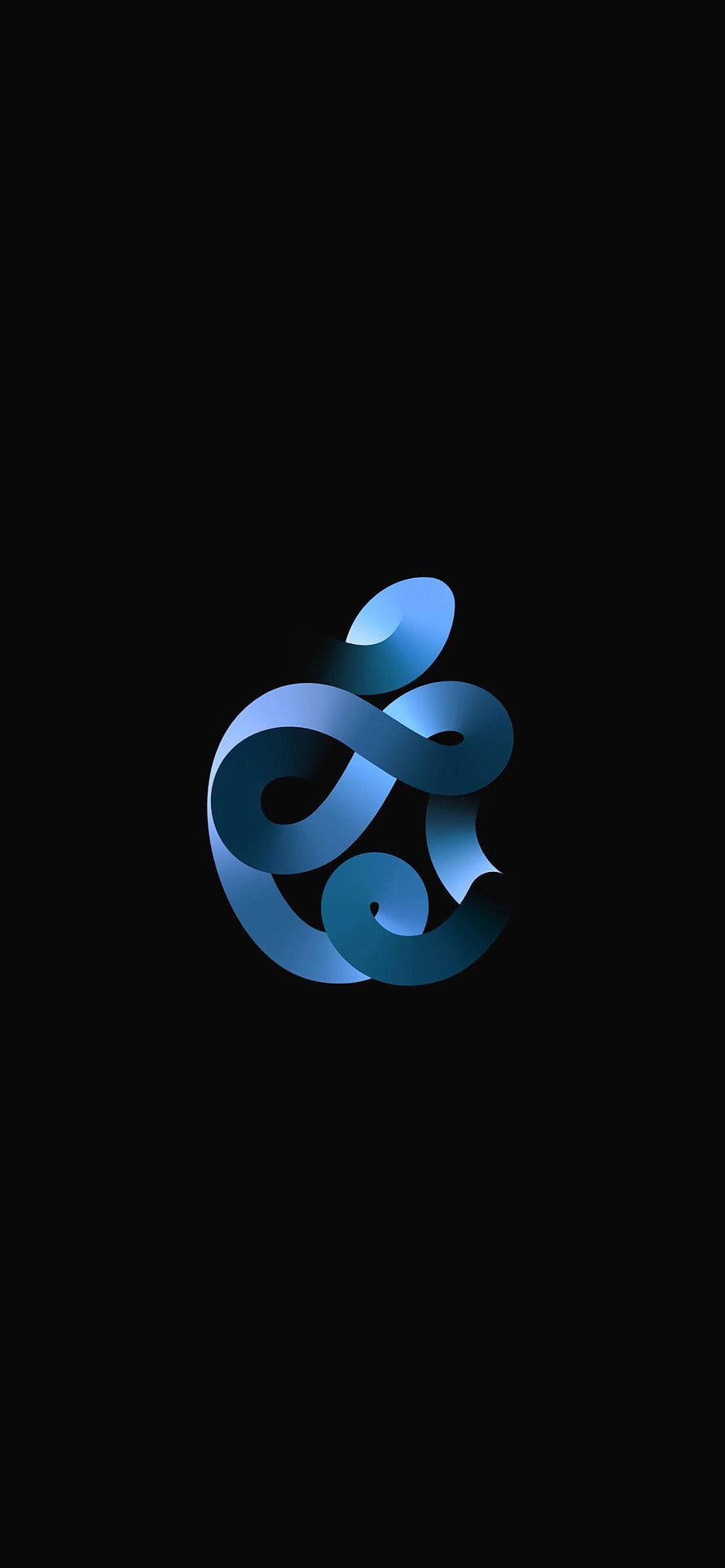 Apple iOS 15 Logo in Blue Gradient on Black Background HD phone wallpaper