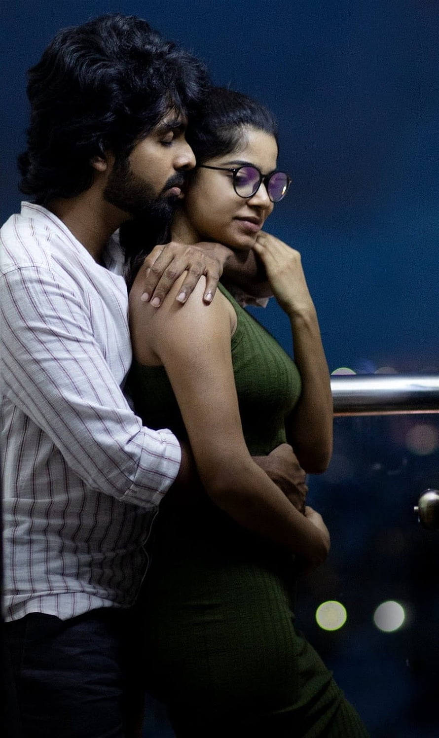 GV Prakash and female co-star in intimate romantic pose from Tamil film still HD phone wallpaper