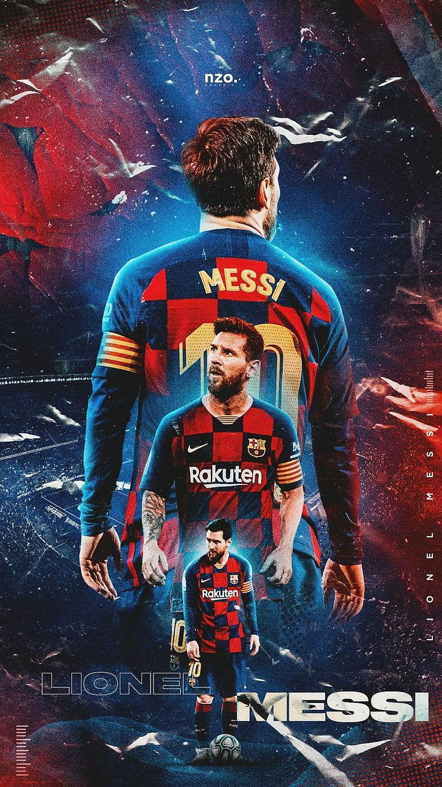 Lionel Messi FC Barcelona Artistic Portrait Wallpaper HD phone wallpaper