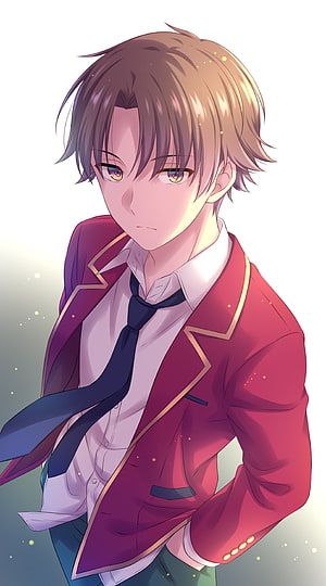 Kiyotaka Ayanokoji Anime Character in Red School Uniform Blazer HD phone wallpaper