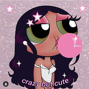 Powerpuff Girls Baddie Aesthetic Cartoon Girl Blowing Bubblegum HD wallpaper