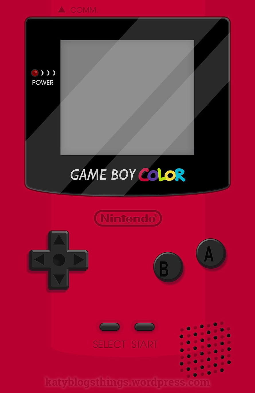 Red Nintendo Game Boy Color Handheld Console Vector Illustration HD phone wallpaper