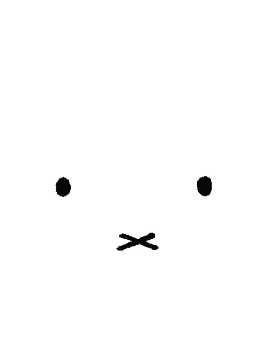 Minimalist Miffy Face Illustration with Simple Black Dots and Cross Mouth on White Background HD phone wallpaper