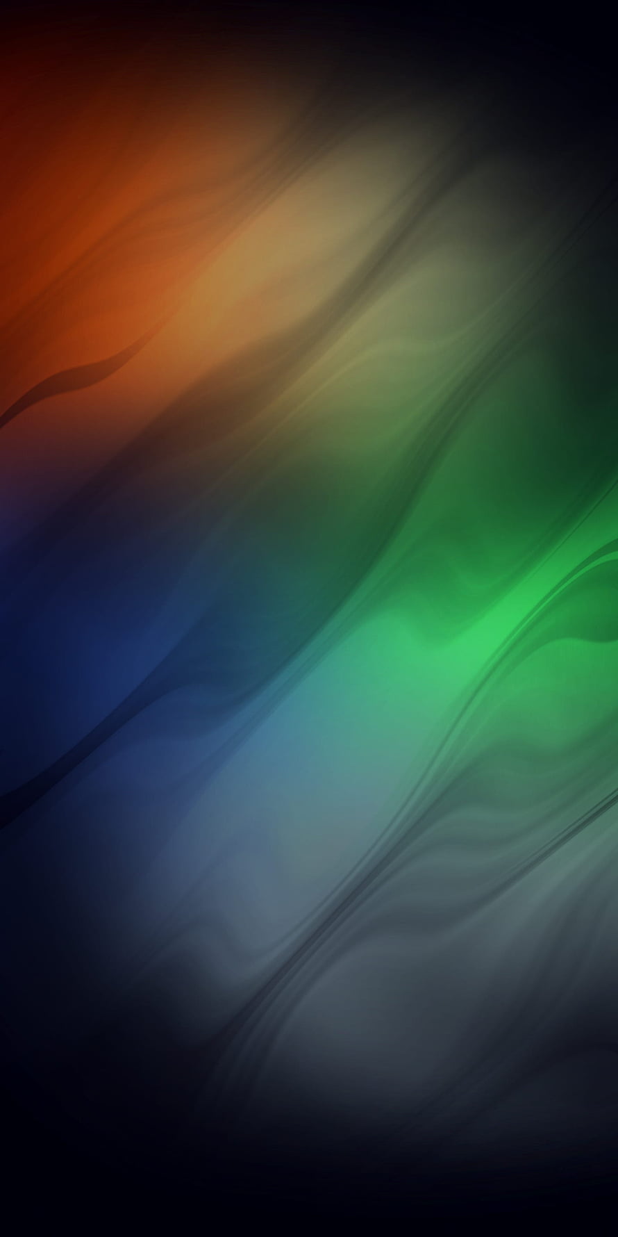 Abstract Flowing Color Gradient with Warm Orange and Cool Green Tones on Dark Background HD phone wallpaper