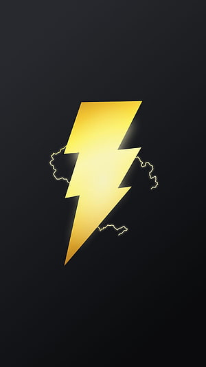 Black Adam Lightning Bolt Emblem on Dark Background HD phone wallpaper