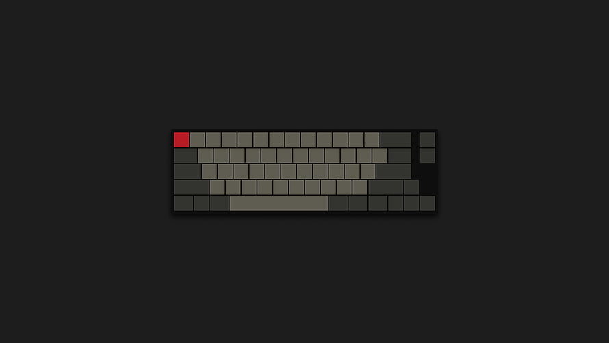 Minimalist Mechanical Keyboard with Single Red Keycap on Dark Background HD wallpaper