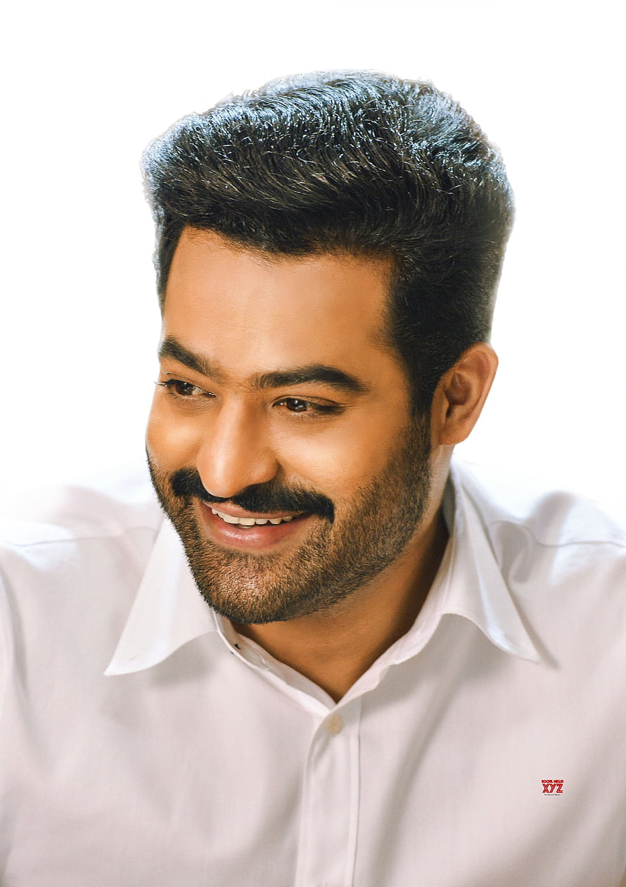 Jr NTR Portrait In White Shirt With Styled Hair And Beard HD phone wallpaper