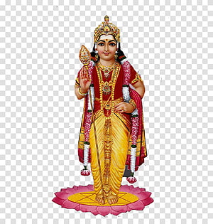 Lord Murugan Deity Illustration Standing on Lotus with Vel and Traditional Attire HD phone wallpaper