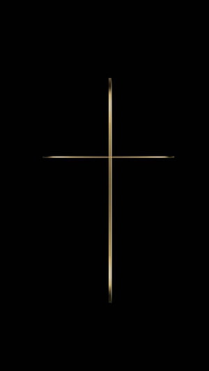 Minimalist Gold Christian Cross on Black Background HD phone wallpaper