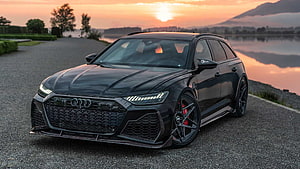 Black ABT Audi RS6 Avant Signature Edition Station Wagon at Sunset HD wallpaper