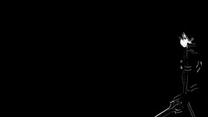 Sword Art Online Kirito Silhouette in Dark Minimalist Anime Style HD wallpaper
