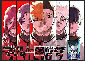 Blue Lock Anime Team Portrait Wallpaper Featuring Main Characters in Soccer Uniforms HD wallpaper