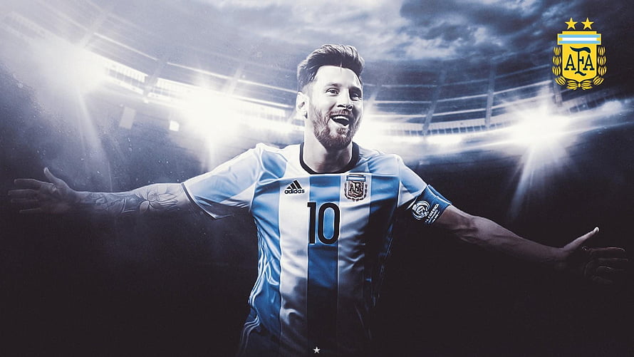Lionel Messi Argentina National Team Stadium Celebration Wallpaper HD wallpaper