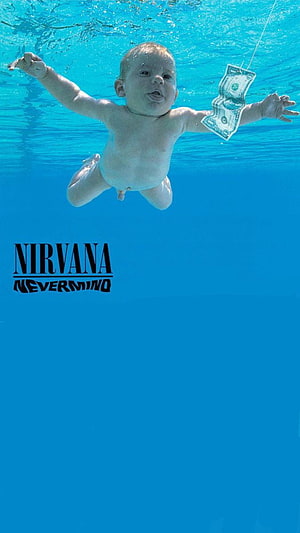 Nirvana Nevermind Album Cover Artwork Featuring Baby and Dollar Bill Underwater HD phone wallpaper